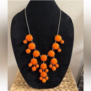 Women’s Orange Bib Statement Necklace